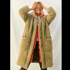Free people knit duvet coat moss